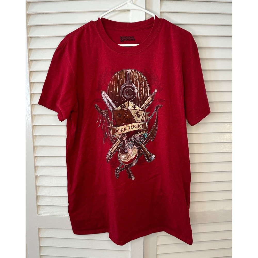 Dungeons & Dragons Size XL‎ Heather Red Born Lucky Dice Potion T-Shirt